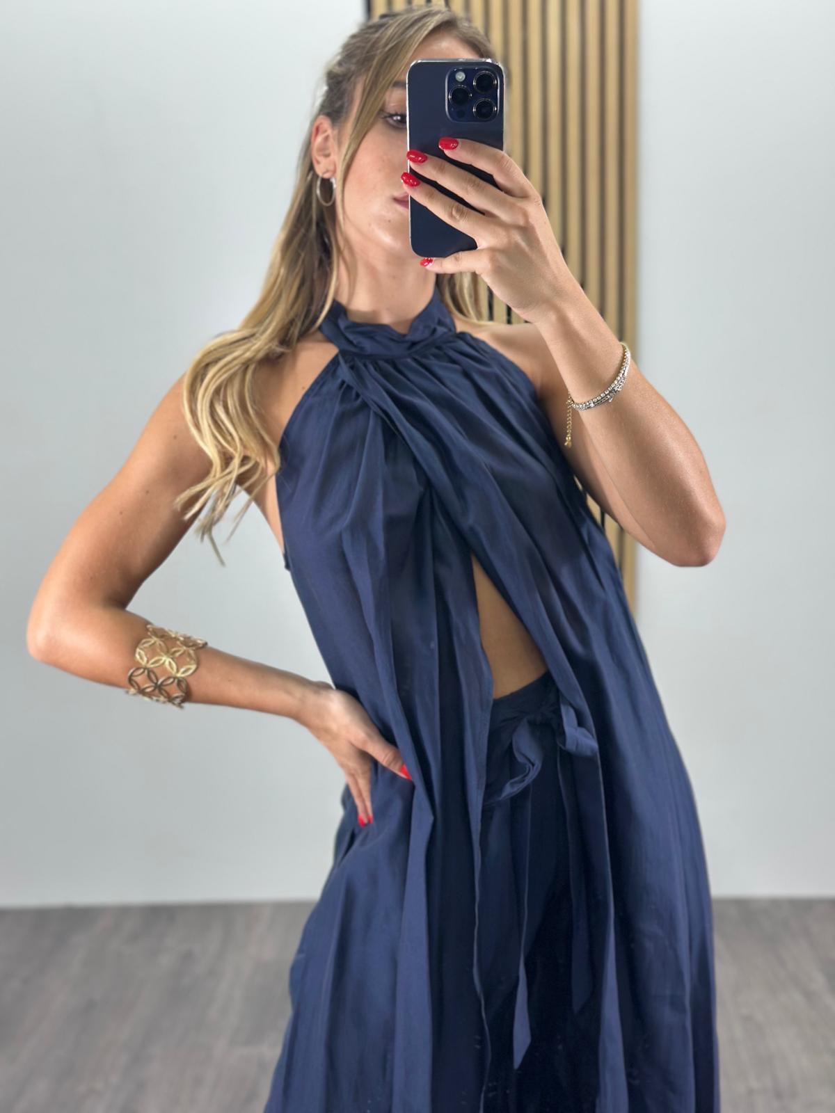 Set coordinato NUNZIA con blusa e pantaloni ampi