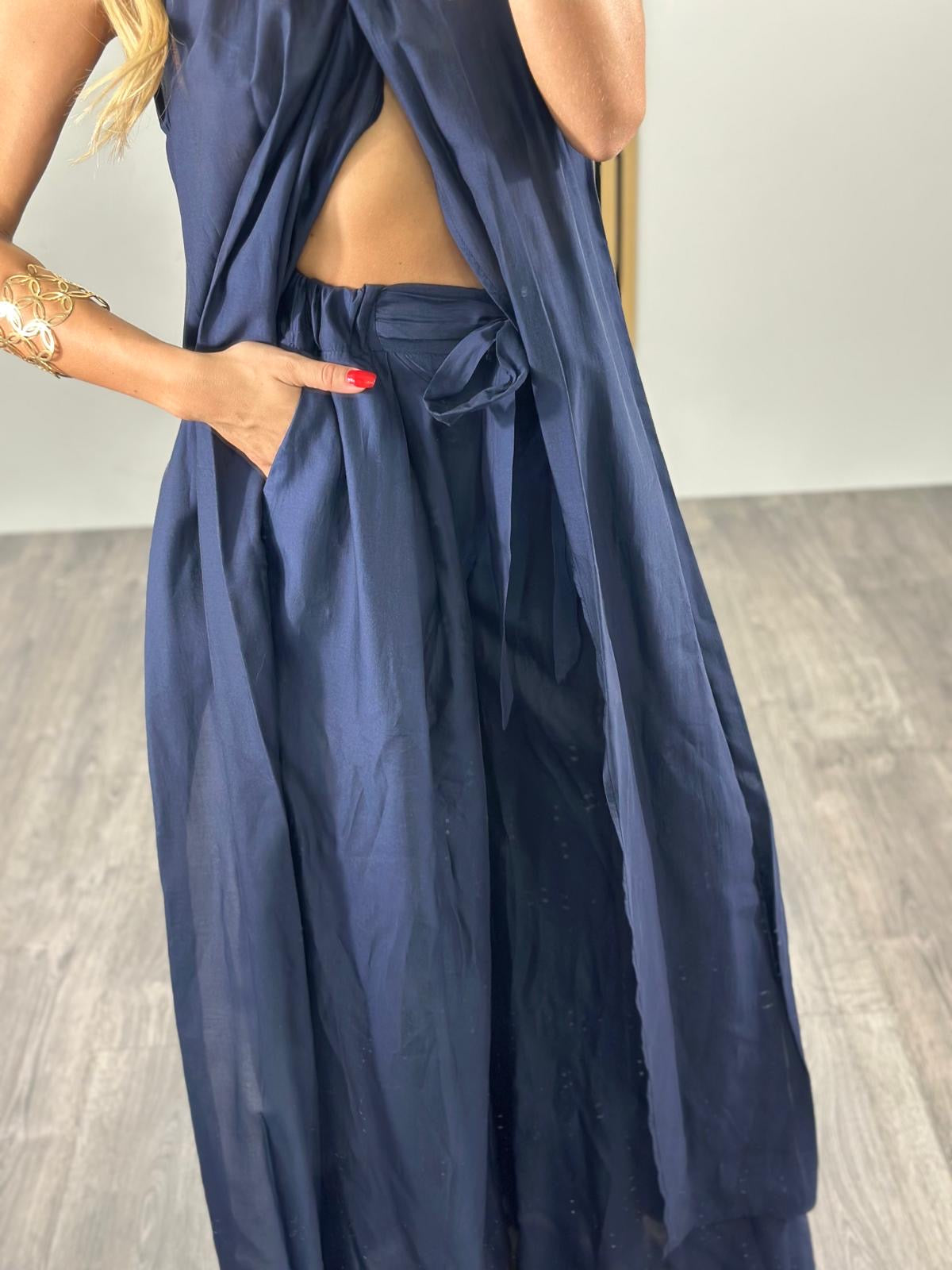 Set coordinato NUNZIA con blusa e pantaloni ampi