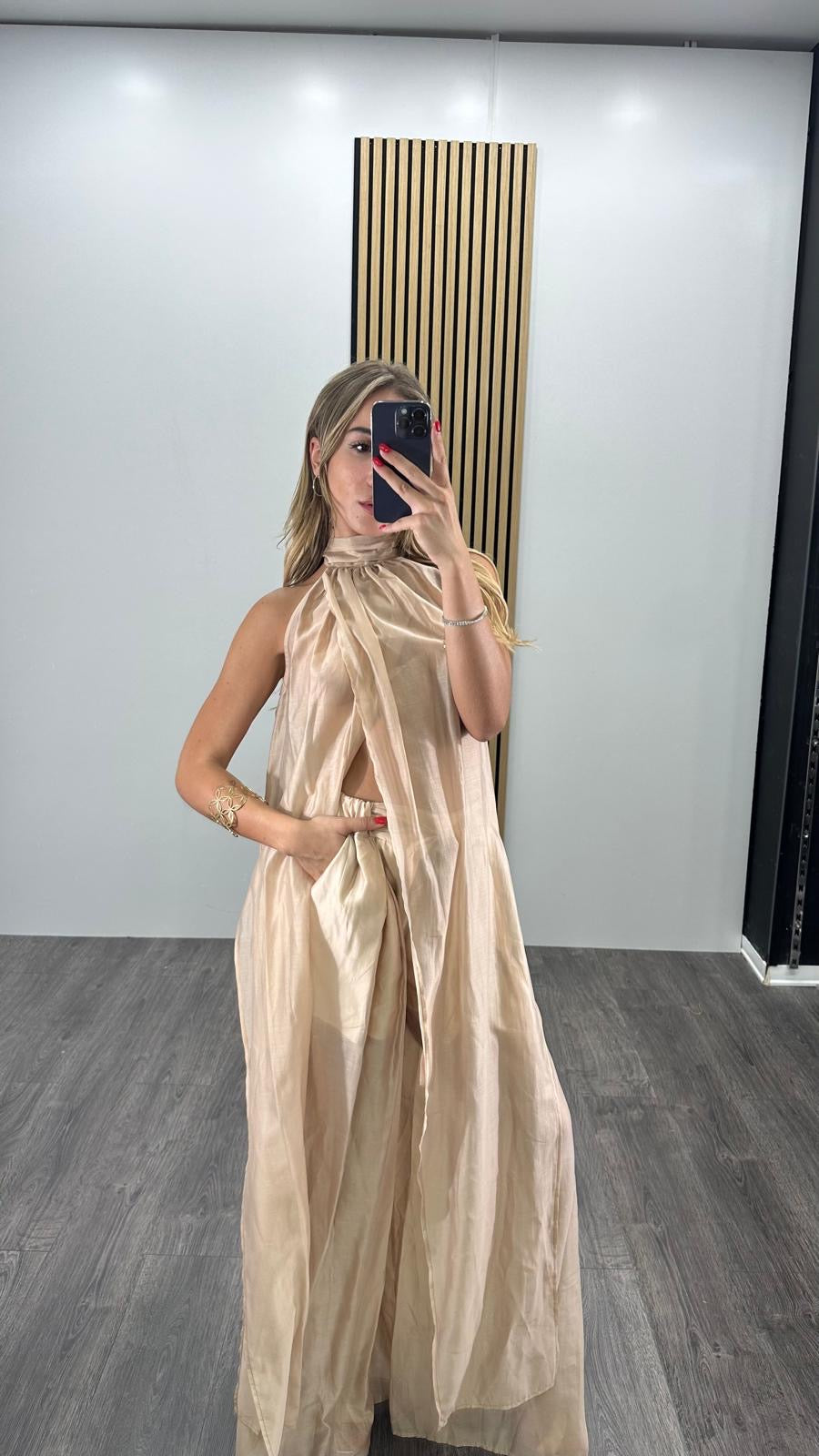 Set coordinato NUNZIA con blusa e pantaloni ampi