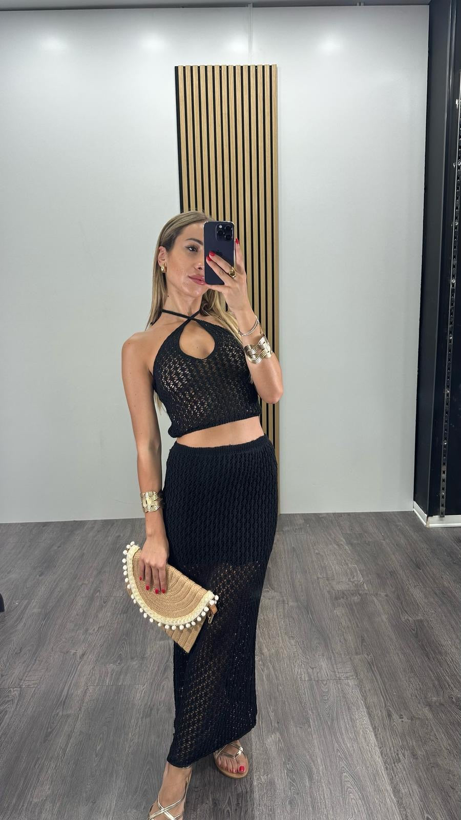 Set coordinato top&gonna in filo