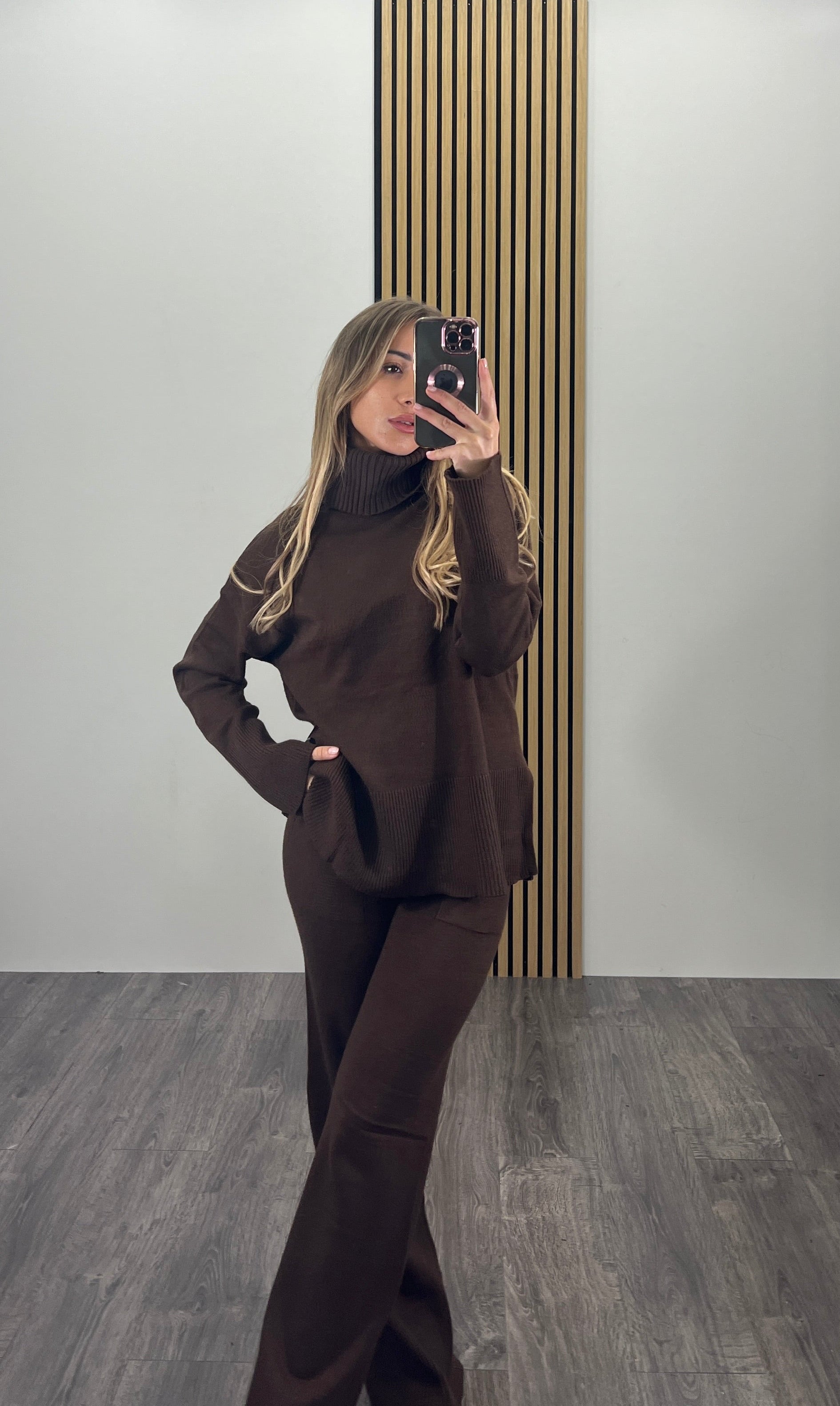 Coordinato collo alto in lanetta