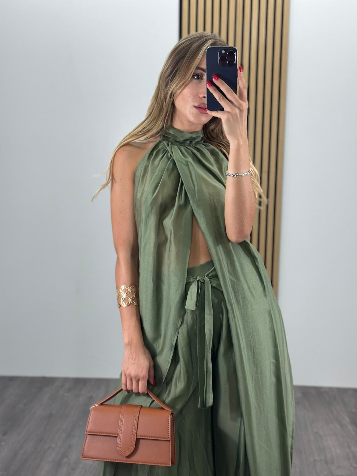 Set coordinato NUNZIA con blusa e pantaloni ampi