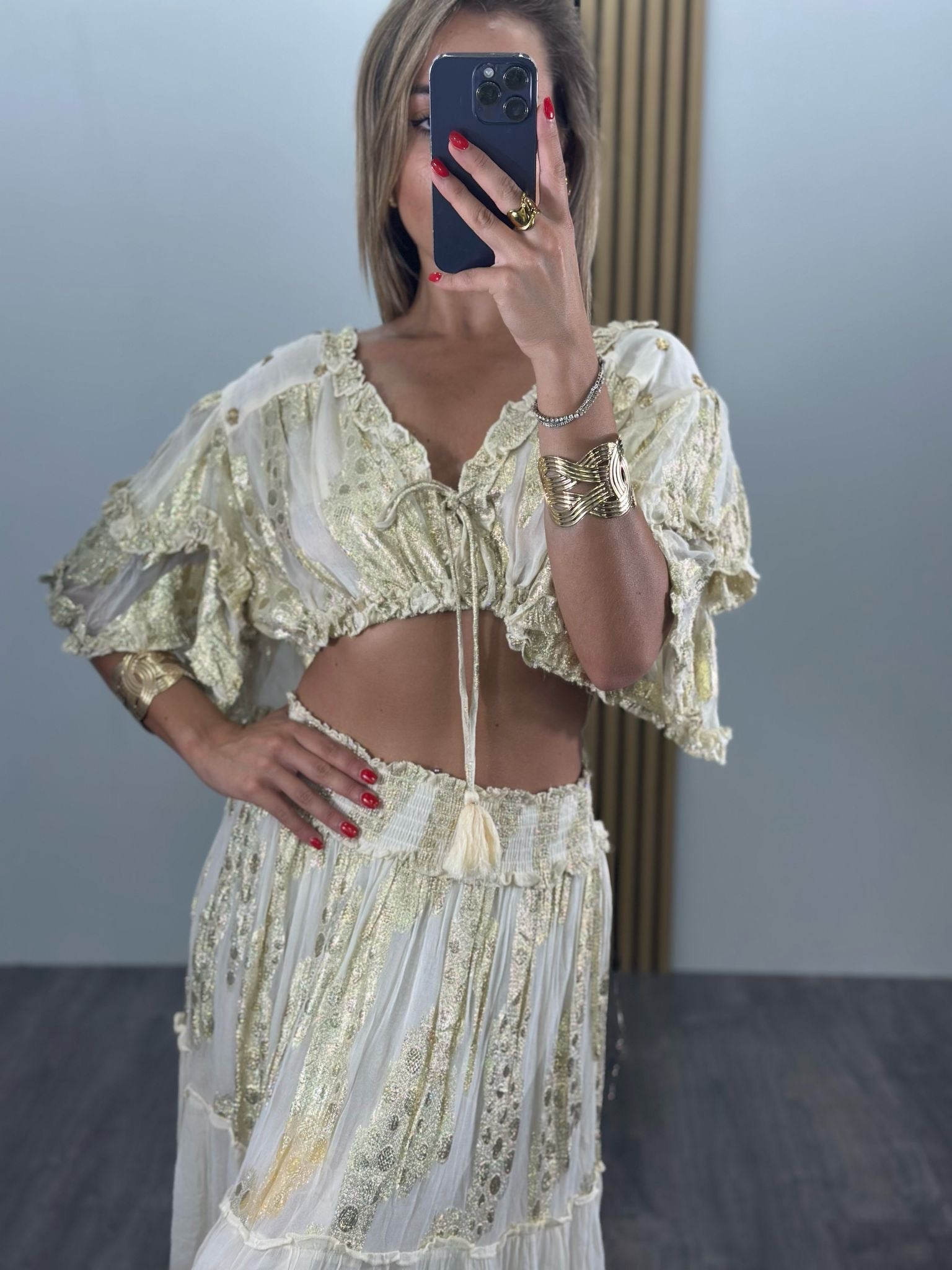Set coordinato POMPEA con blusa e gonna