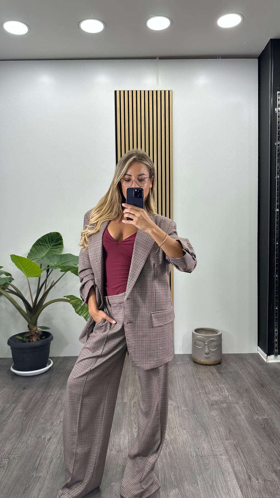 Giacca a quadri oversize