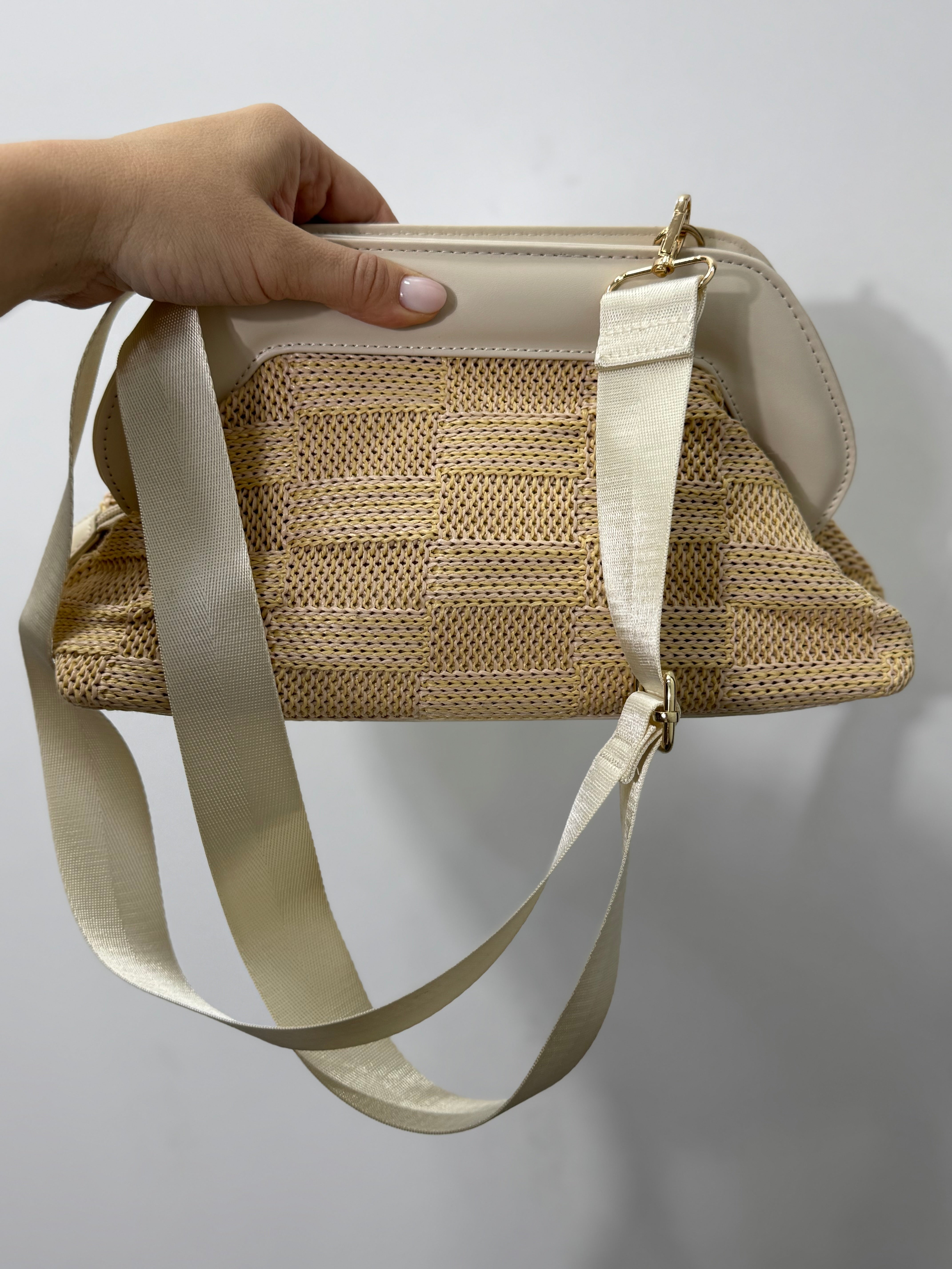 Borsa Holidays con tracolla in tessuto