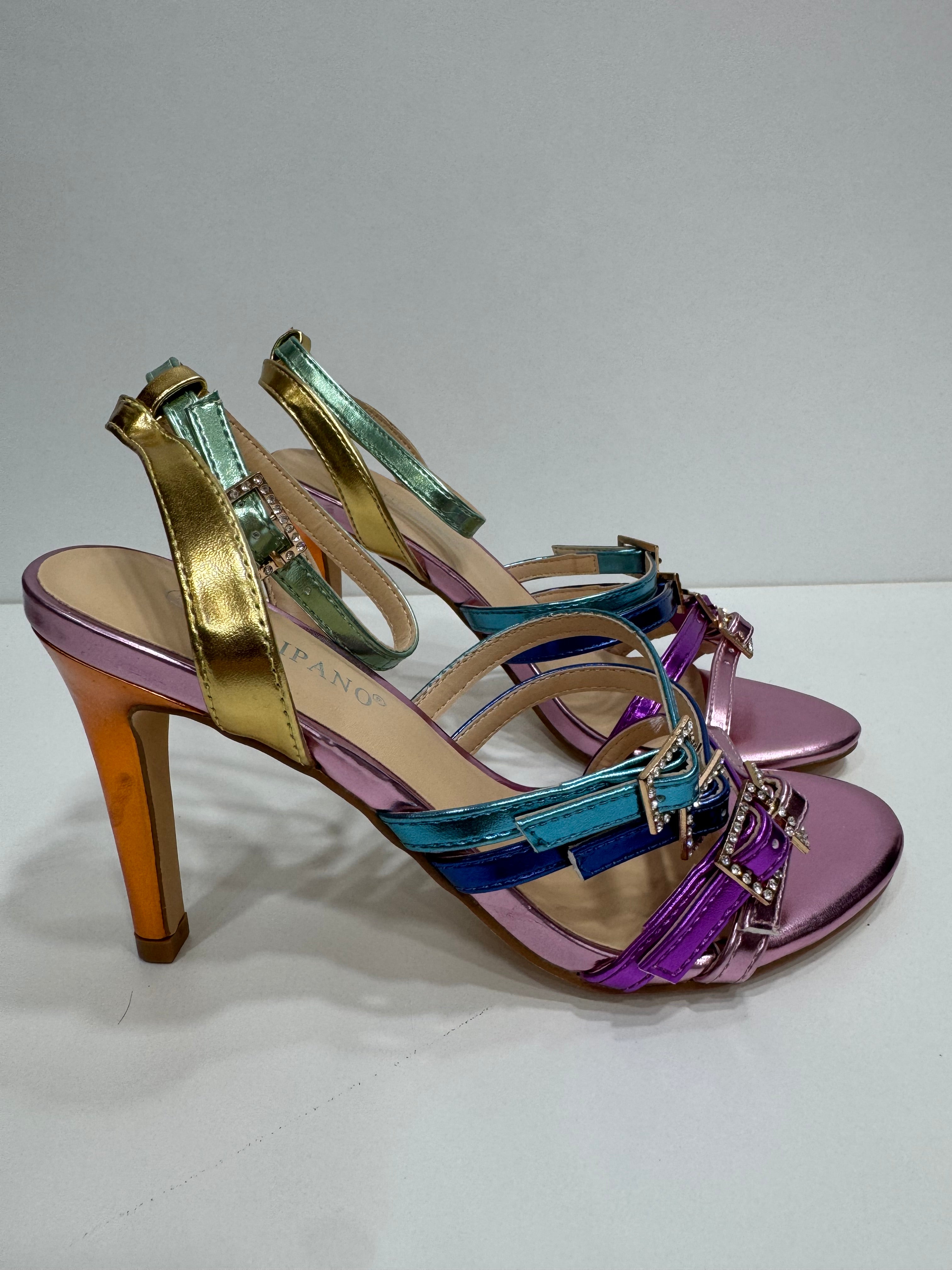 Sandalo MULTICOLOR con fibie argento