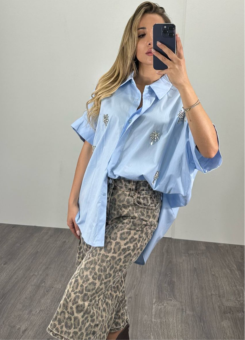 Camicia azzurra in cotone