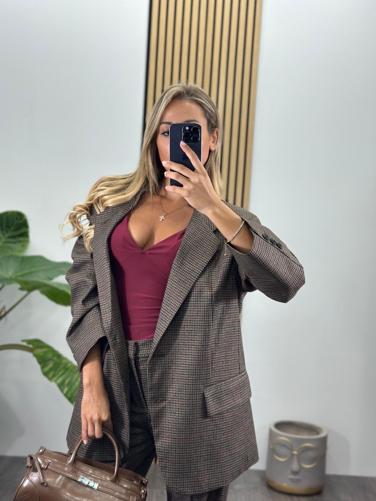 Giacca a quadri oversize