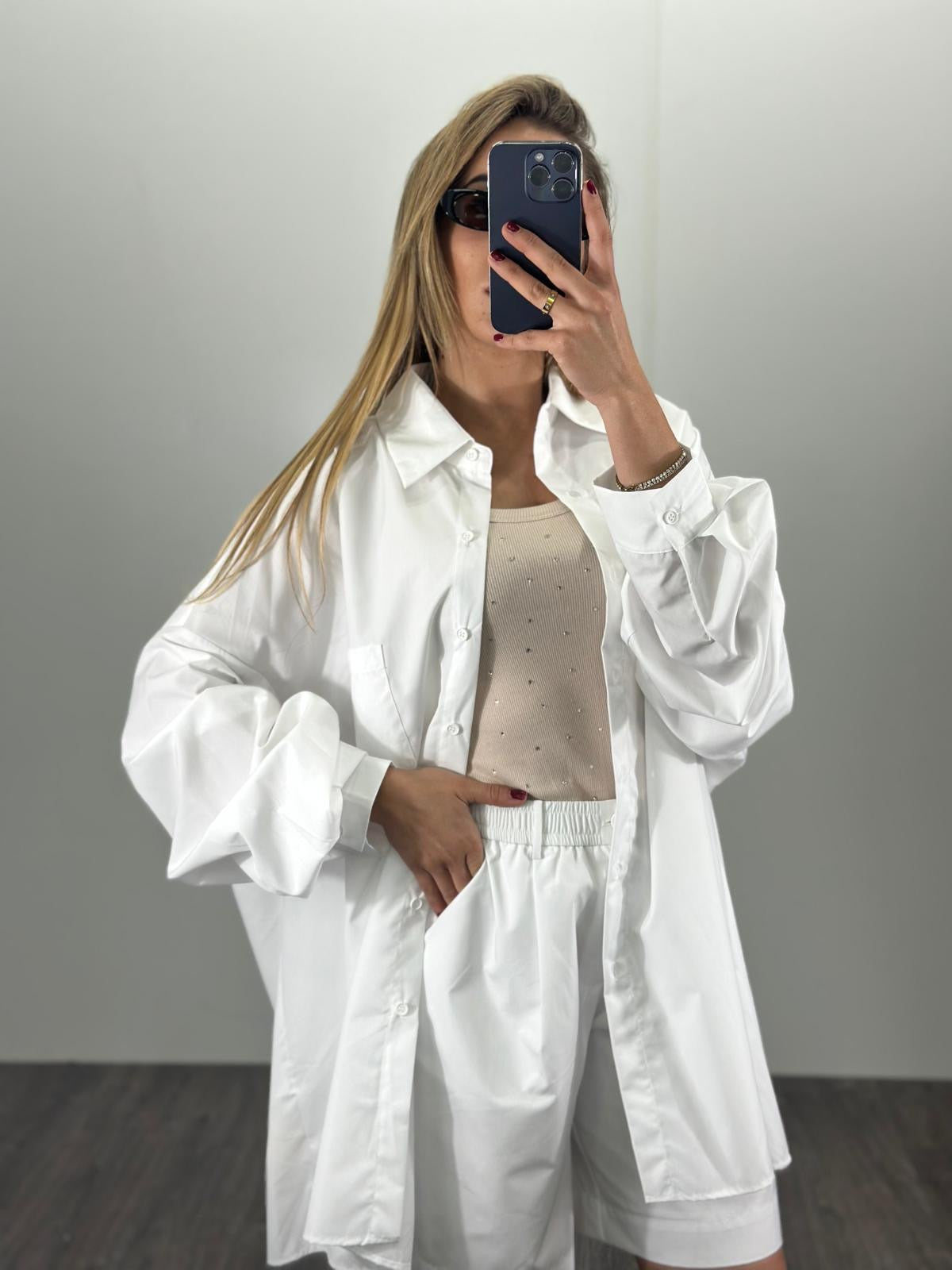 Set coordinato camicia over&bermuda LUMINA