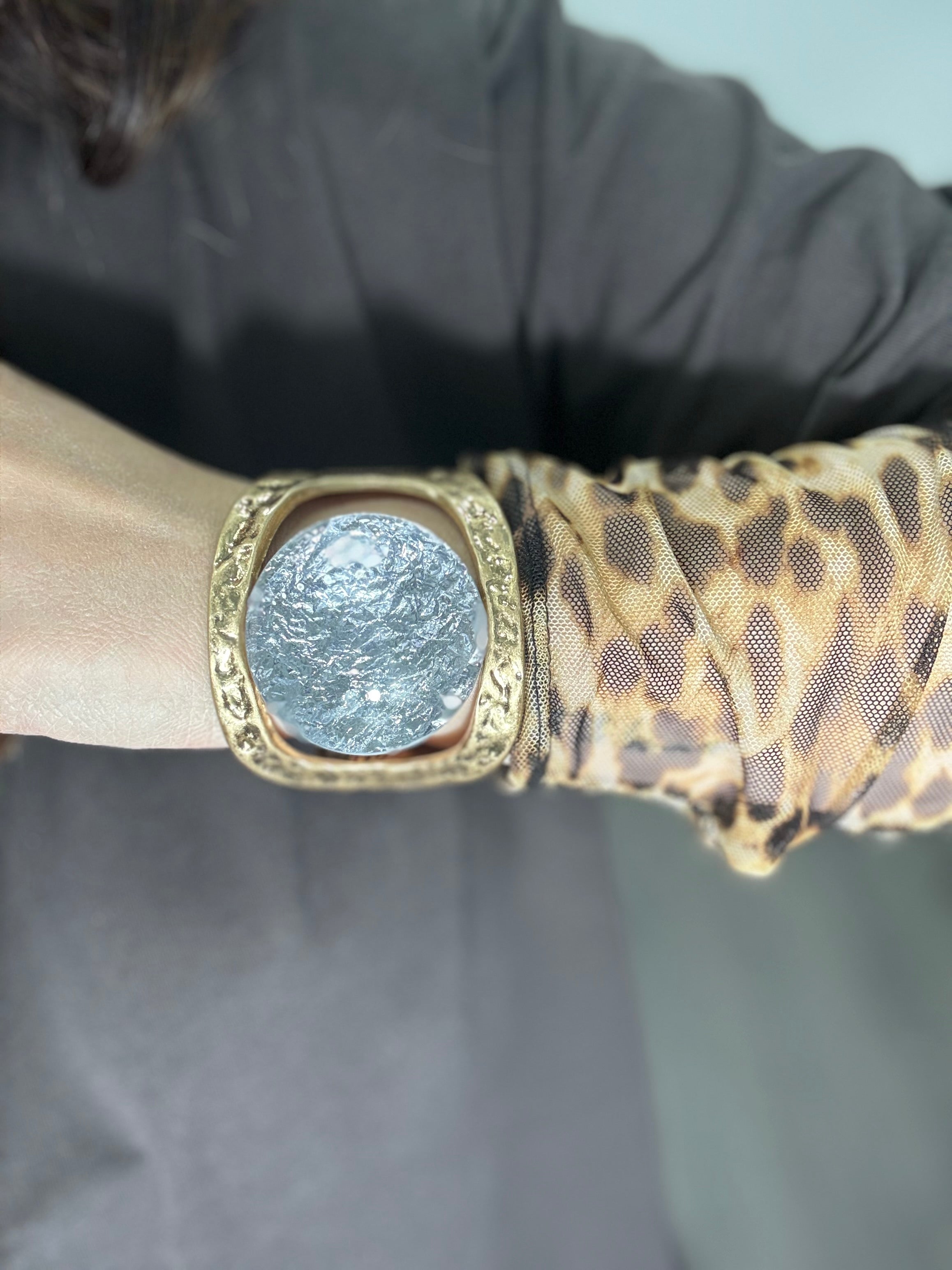 Bracciale Oro con placca argento