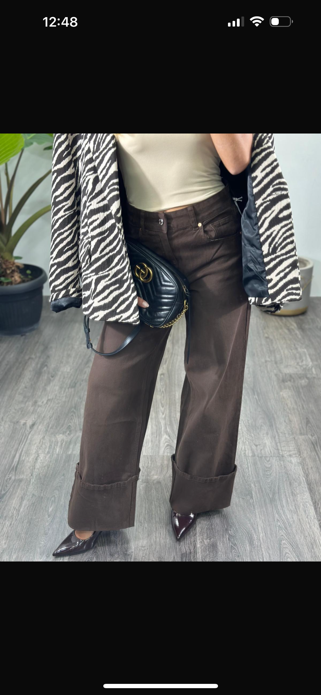 Jeans CHOCOLATE con piegone Miss Bon Bon