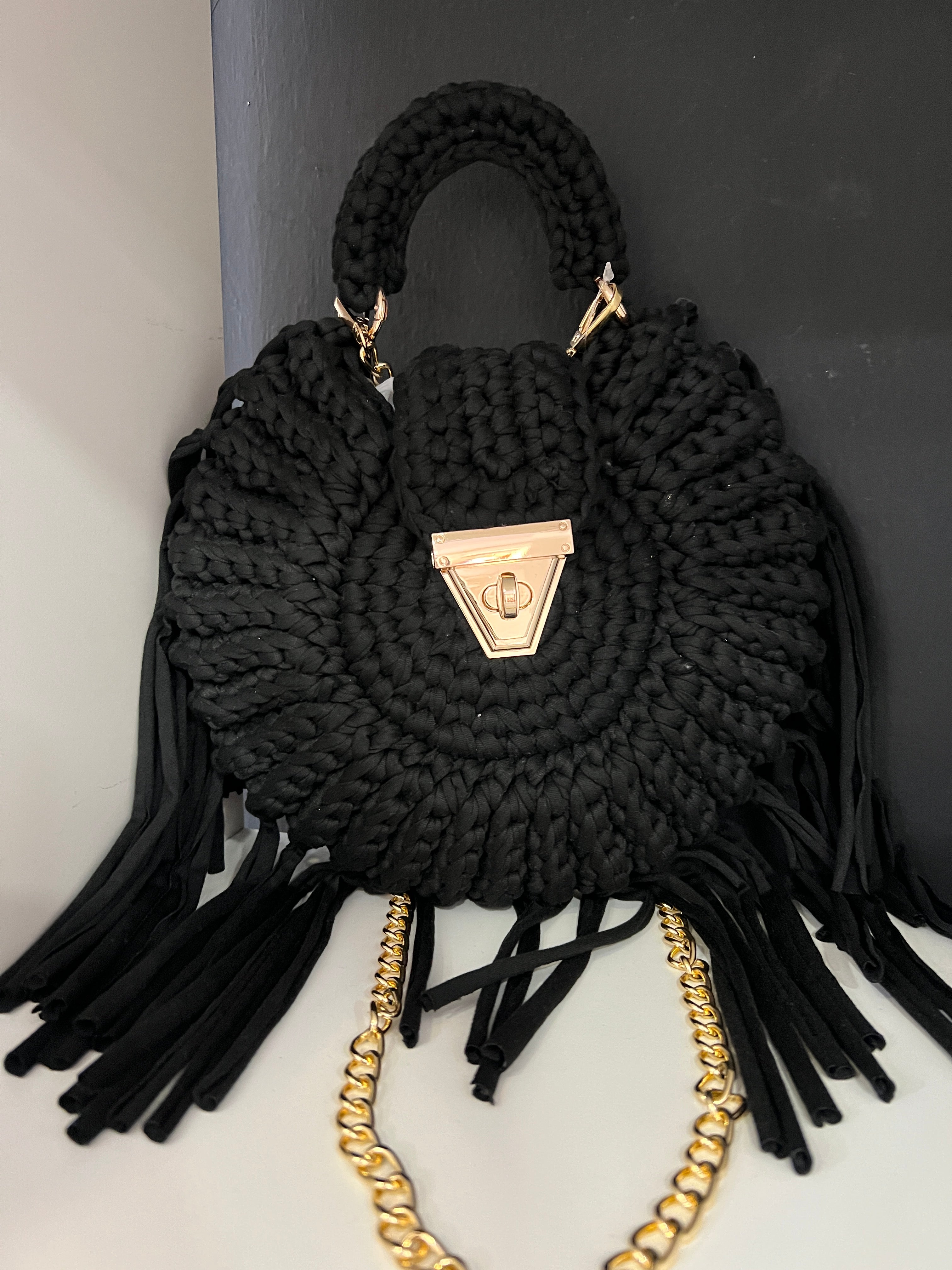 Borsa azzurra in filo