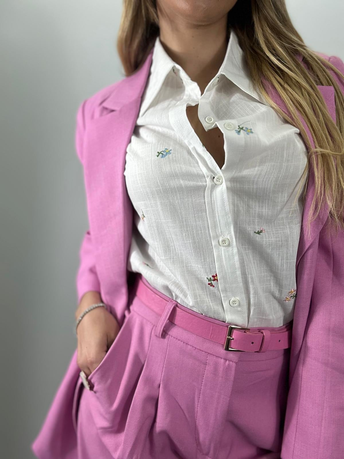 Camicia LYALA in lino con fiorellini