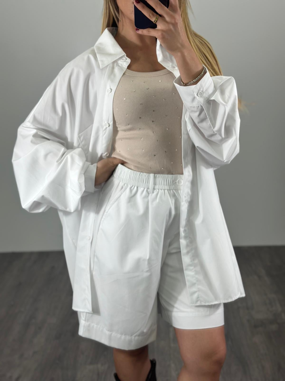 Set coordinato camicia over&bermuda LUMINA