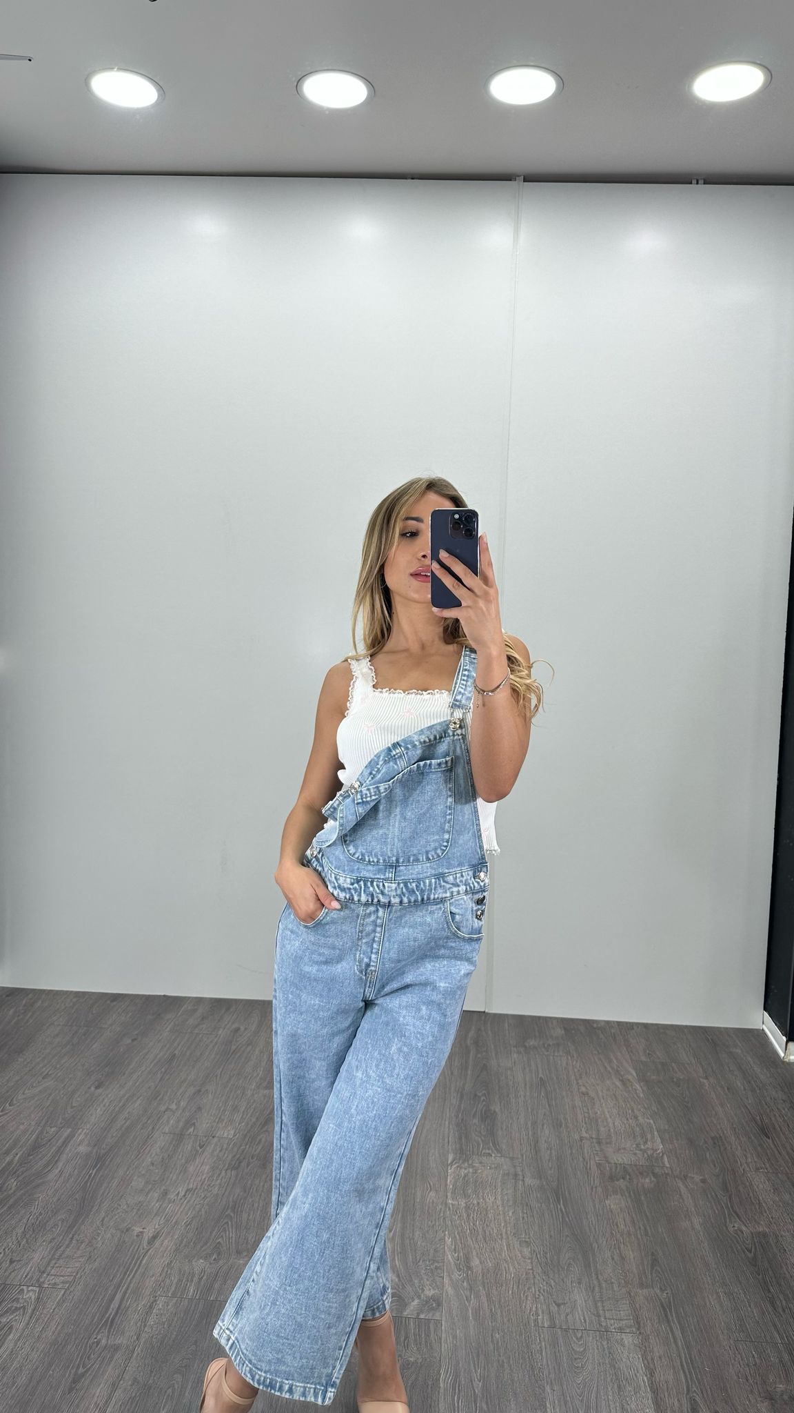 Salopette lunga in denim